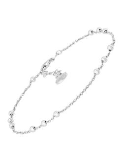 'Bead Up' Sterling Silver Anklet, 9"   1"
