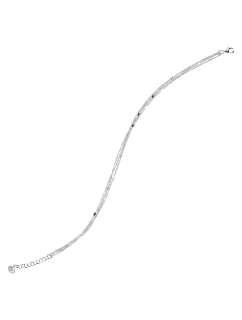 Silpada .925 Sterling Silver Anklet, Ankle Bracelet for Women, Jewelry Gift Idea, Triple Your Luck', 9" + 1"