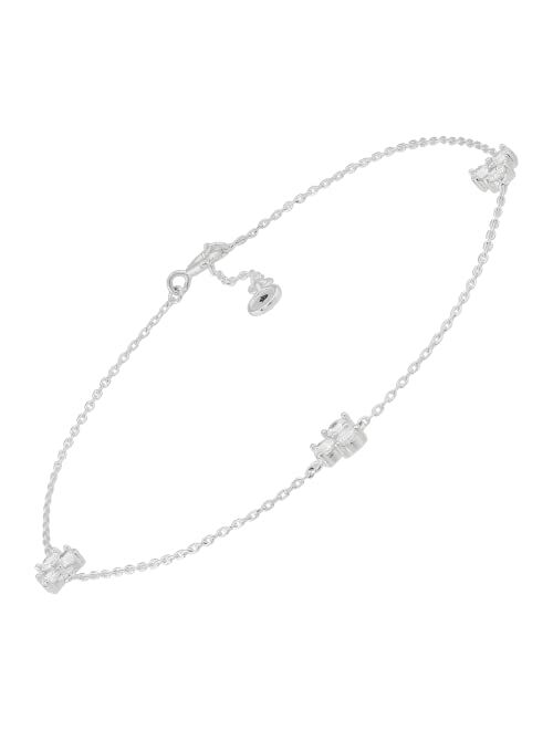 Silpada 'Cool As Ice' Cubic Zirconia Anklet in Sterling Silver, 9" + 1"