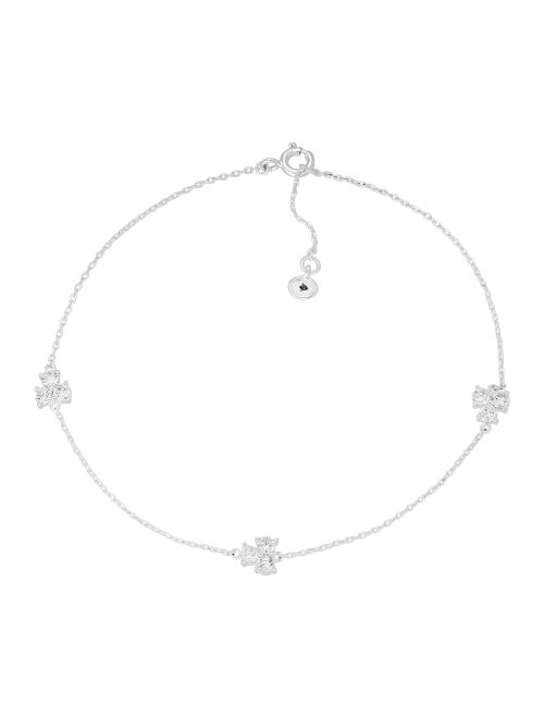 Silpada 'Cool As Ice' Cubic Zirconia Anklet in Sterling Silver, 9" + 1"