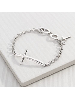 'in Good Faith' Organic Cross Chain Bracelet in Sterling Silver, 7.5"