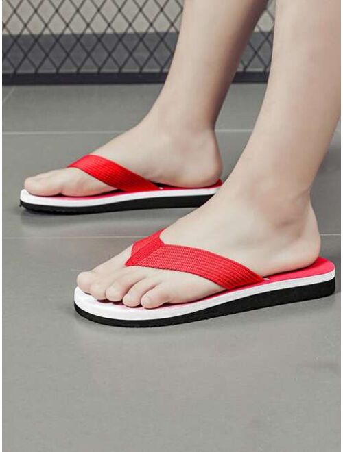 ArtSlippers Shoes Fashion Red Flip Flops For Men, Ombre Pattern Toe Post Design Slippers