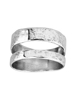 'Double Spaced' Two Bar Ring in Sterling Silver