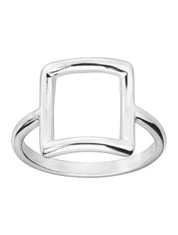 'Catuskoti' Open Square Ring in Sterling Silver