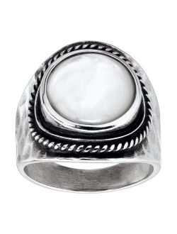 'Pearlized' Natural Mother-of-Pearl Ring in Sterling Silver