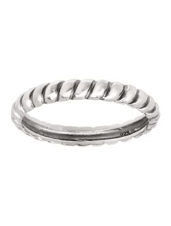 'Belle Fleur' Twisted Stacking Ring in Sterling Silver