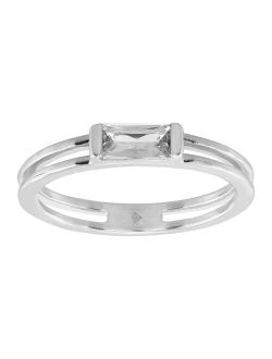 'Baguette Stack' Cubic Zirconia Ring in Sterling Silver