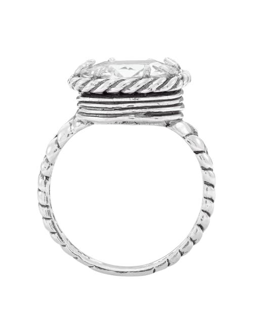 Silpada 'Braided Brilliance' Cubic Zirconia Cocktail Ring in Sterling Silver