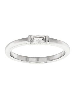 'Baguette Touch' Cubic Zirconia Ring in Sterling Silver