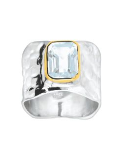 'Lakeside' Gemstone Ring in Sterling Silver & Gold Plate