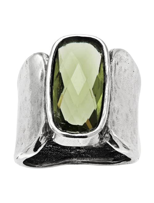 Silpada 'Zircon Token' Olive Green Cubic Zirconia Ring in Sterling Silver