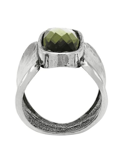 Silpada 'Zircon Token' Olive Green Cubic Zirconia Ring in Sterling Silver