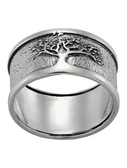 'Tree of Life' Band Ring in Sterling Silver
