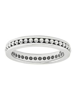 'Soul in To It' Beaded Stud Ring in Sterling Silver