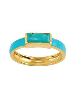 'Building Blocks' Turquoise Ring in 18K Yellow Gold-Plated Sterling Silver