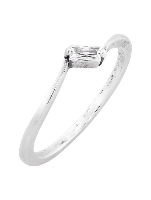 Silpada 'Sideways & Beyond' Cubic Zirconia Stackable Ring in Sterling Silver