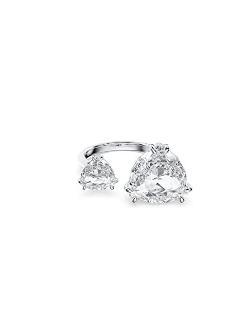 Swarovski Women's Millenia Cocktail Ring Collection, Rhodium Finish, Clear Crystals