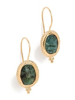 Chan Luu Women's Bezel-Wrapped Emerald Earrings