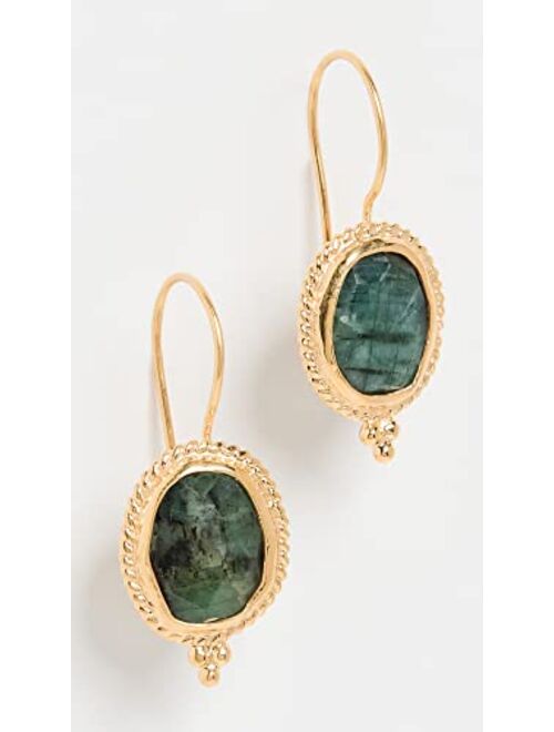 Chan Luu Women's Bezel-Wrapped Emerald Earrings