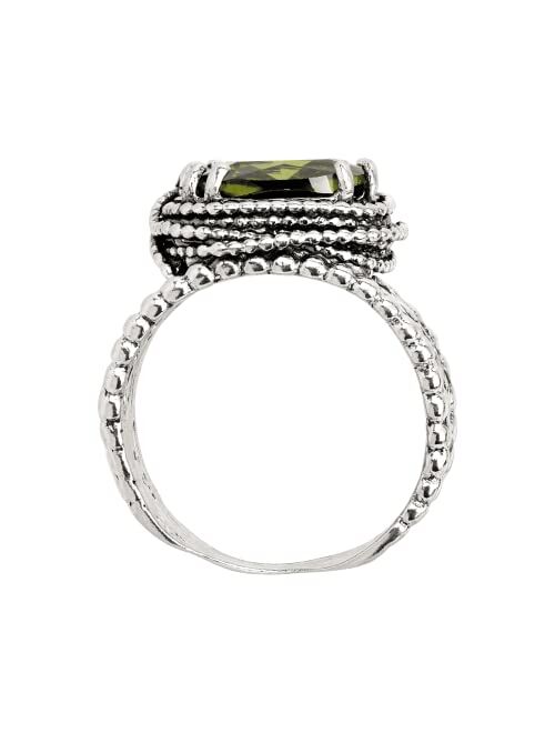 Silpada 'Wade It Out' Cubic Zirconia Textured Ring in Sterling Silver