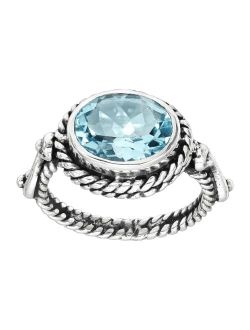 'Torrington' Blue Topaz Ring in Sterling Silver