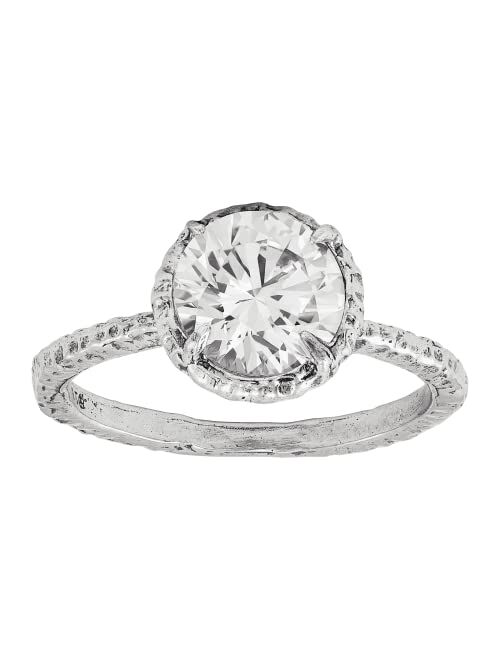 Silpada 'Twinkle Twinkle' Cubic Zirconia Solitaire Ring in Sterling Silver