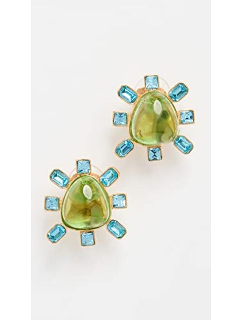 Kenneth Jay Lane Women's Cabochon Center Clip Earrings