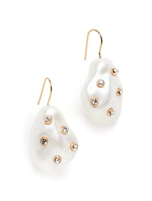Kenneth Jay Lane Women's Gold With White Pearl Earrings