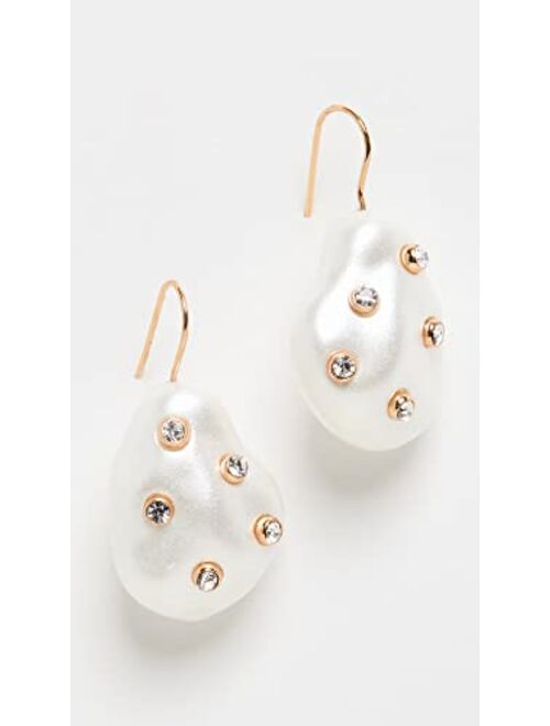 Kenneth Jay Lane Women's Gold With White Pearl Earrings