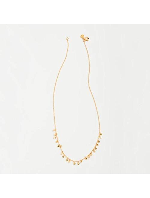 gorjana Women's Chloe Mini Necklace, 18k Gold or Silver Plated, Strand Chain w/ Tiny Hammered Disc Charms