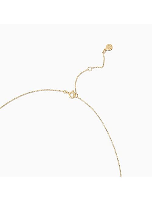 gorjana Womens Evil Eye Pendant Necklace, Adjustable Link Chain w/White CZ/London Blue Nanogem Talisman, 18K Gold Plated