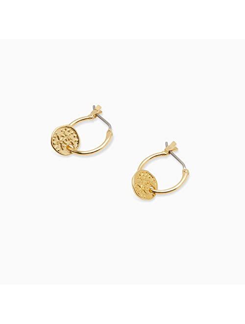 gorjana Women's Ana Coin Huggie Earrings, 18K Gold Plated, Surgical Steel Hinge Closure