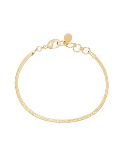 Women's Venice Mini Bracelet, 18k Gold Plated, Herringbone Adjustable Chain