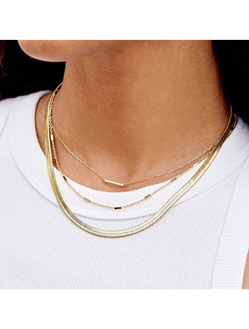 gorjana Women's Tatum Necklace, 18k Gold Plated, Link Bar Chain