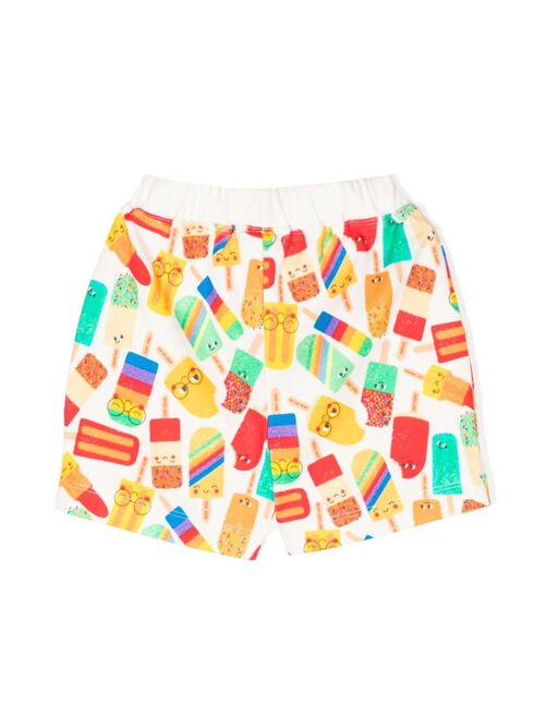 the bonnie mob Lolly graphic-print cotton shorts