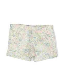 floral-print turn-up hem shorts