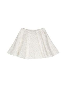 cherry-print flared mini skirt
