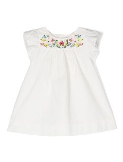 floral-embroidered dress