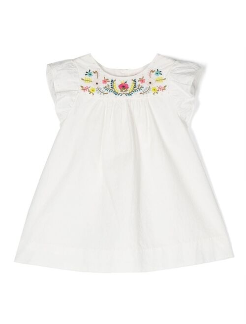 Bonpoint floral-embroidered dress