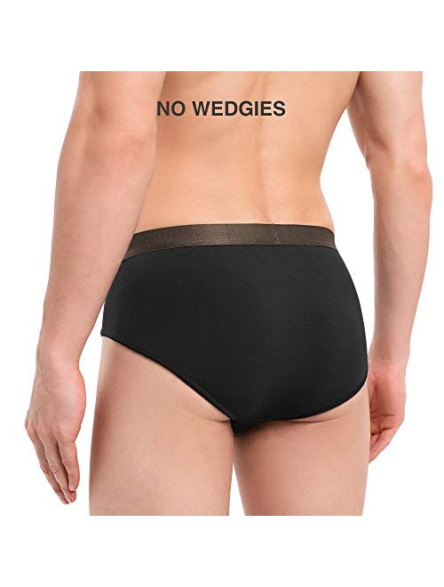 DAVID ARCHY Men's Underwear Bamboo Briefs Super Soft Comfort Lightweight Pouch Briefs Pack