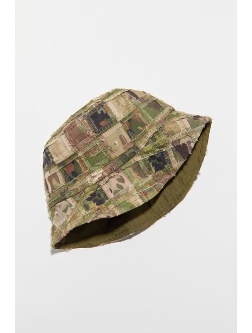 Urban Outfitters Jane Frayed Patchwork Bucket Hat