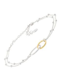 'Pagosa' Circle Linking Station Bracelet in Gold-Plated Sterling Silver, 7.5"   2"