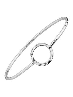 'Karma' Open Circle Bangle Bracelet in Sterling Silver