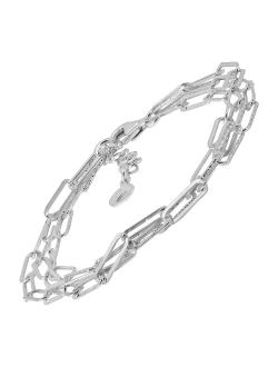 'Graffetta' Chain Bracelet in Sterling Silver, 7"   1"