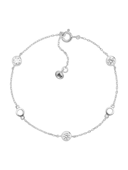 Silpada 'Clarity' Serenity Chain Bracelet with Cubic Zirconia in Sterling Silver, 7" + 1"