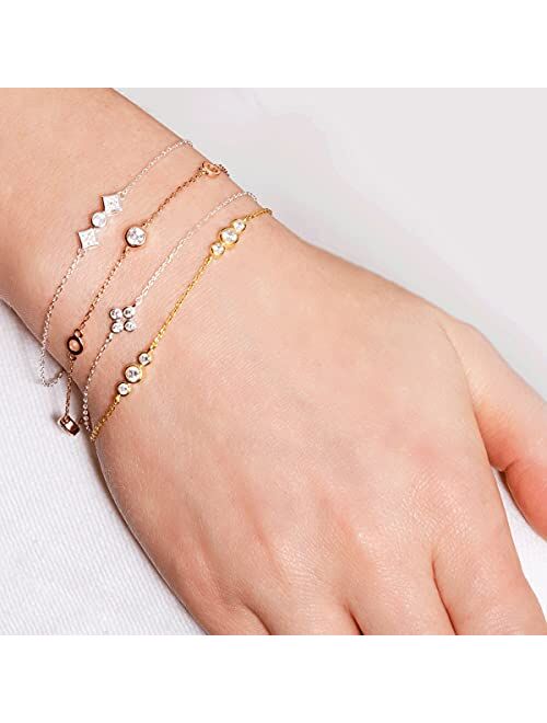 Silpada 'Clarity' Serenity Chain Bracelet with Cubic Zirconia in Sterling Silver, 7" + 1"