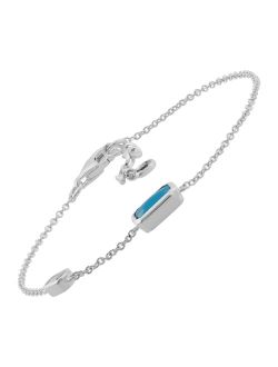 'Intergalactic' Lab-Created Opal and Cubic Zirconia Bracelet in Sterling Silver, 7"   1"