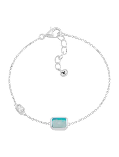 Silpada 'Intergalactic' Lab-Created Opal and Cubic Zirconia Bracelet in Sterling Silver, 7" + 1"