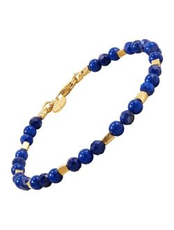 'Bright Fortune' Lapis Bracelet in 14K Yellow Gold-Plated Sterling Silver, 7.5"
