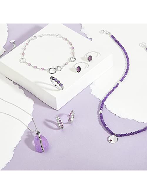Silpada 'a Certain Charm' Natural Amethyst Bead Bracelet in Sterling Silver, 8"